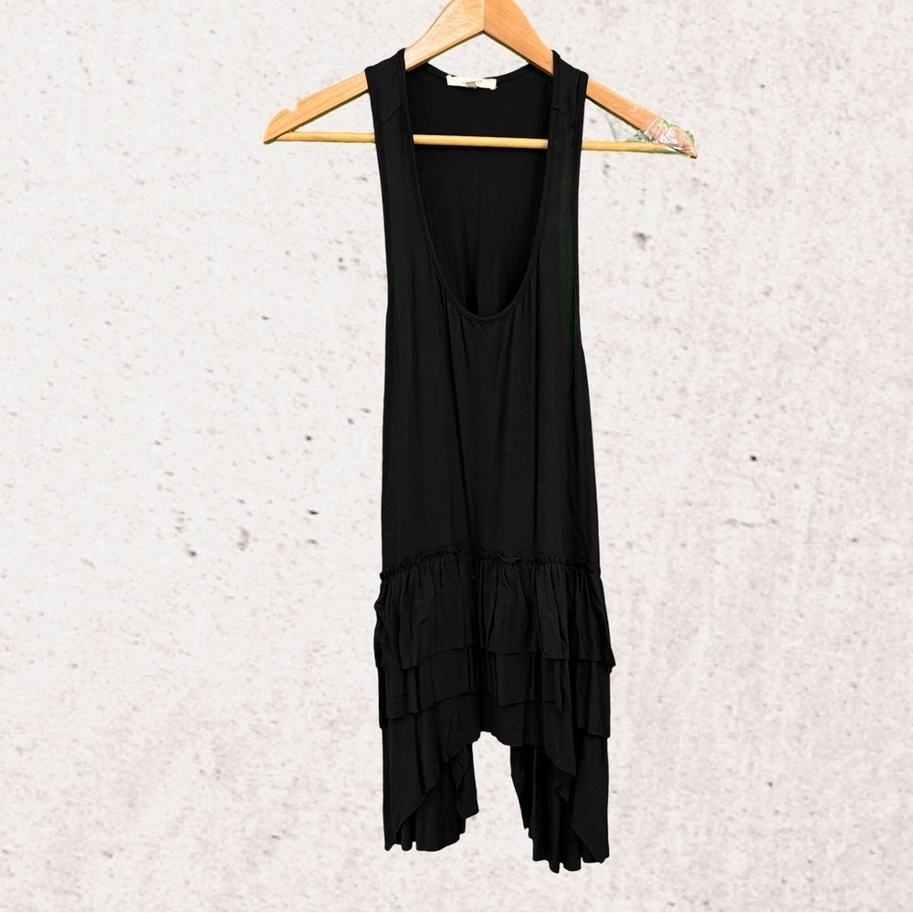 Mystree Black Asymmetrical High-Low Cardigan